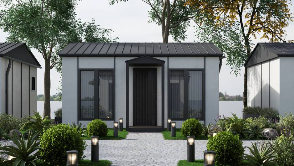Single storey prefabricated house exterior