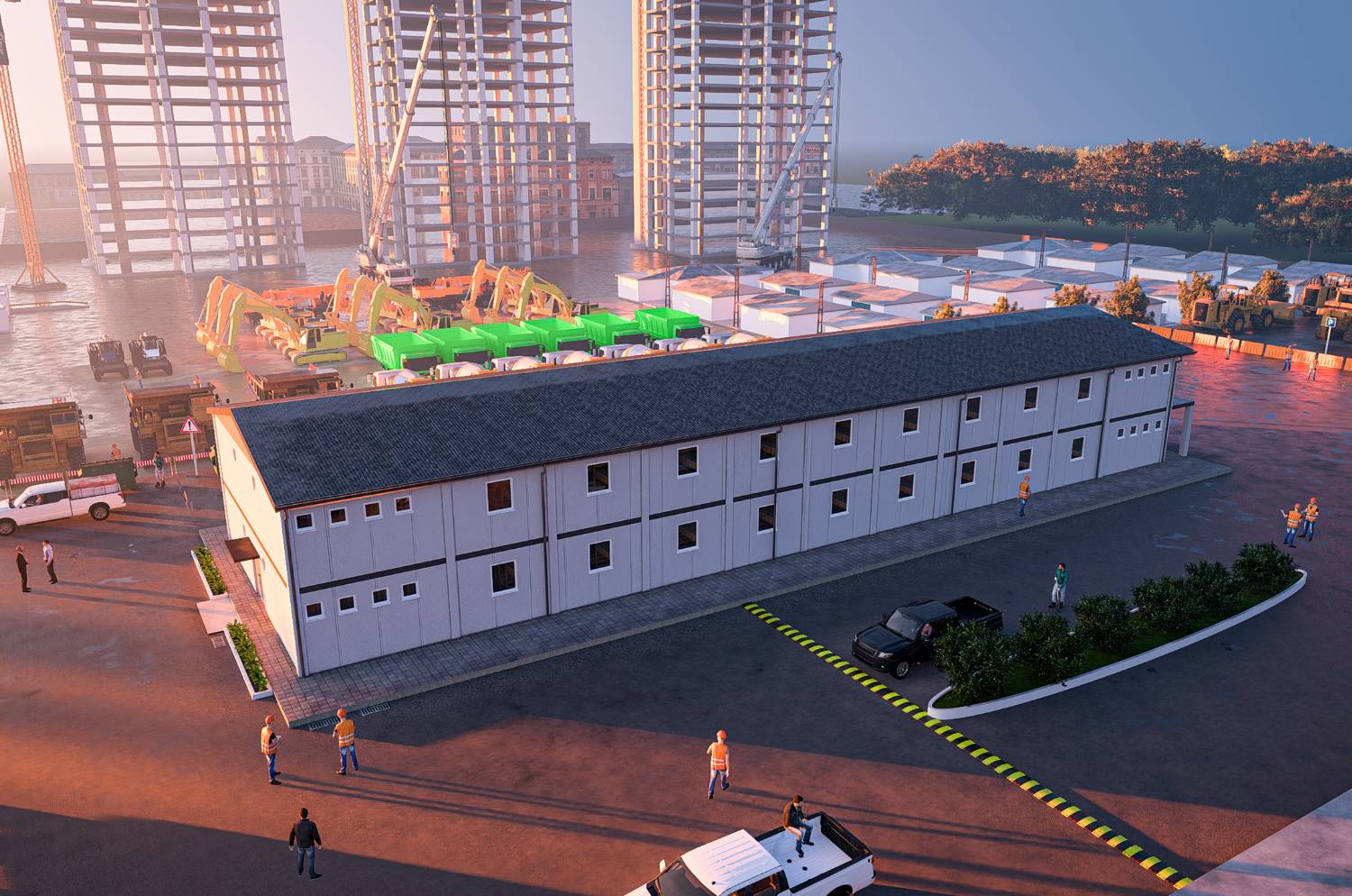 Modular accommodation block for workers
